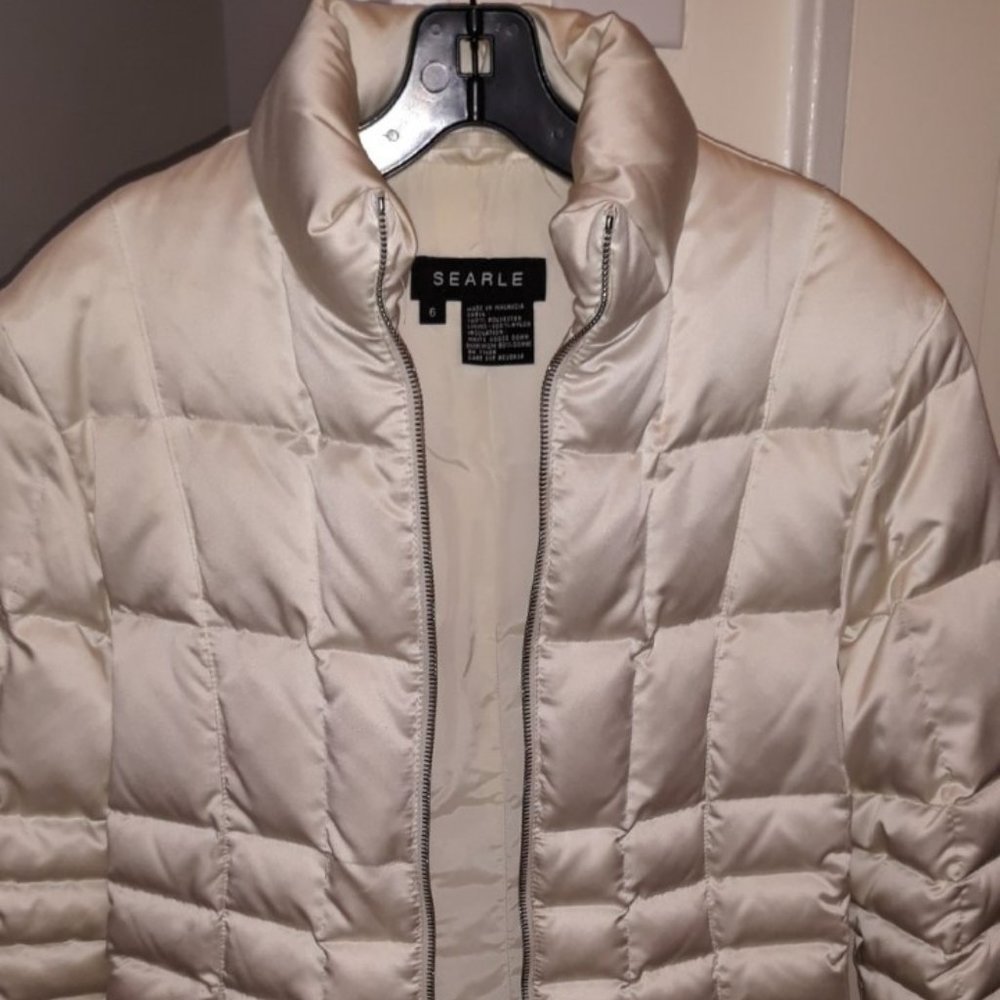 Searle Goose Down Puffer off white Jacket  Size 6